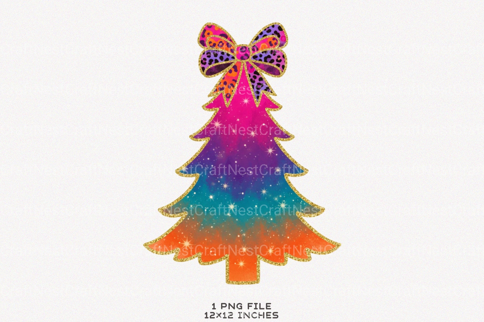 Glitter Brushstroke Christmas Tree Clipart Bundle - CraftNest - Digital Crafting and Art