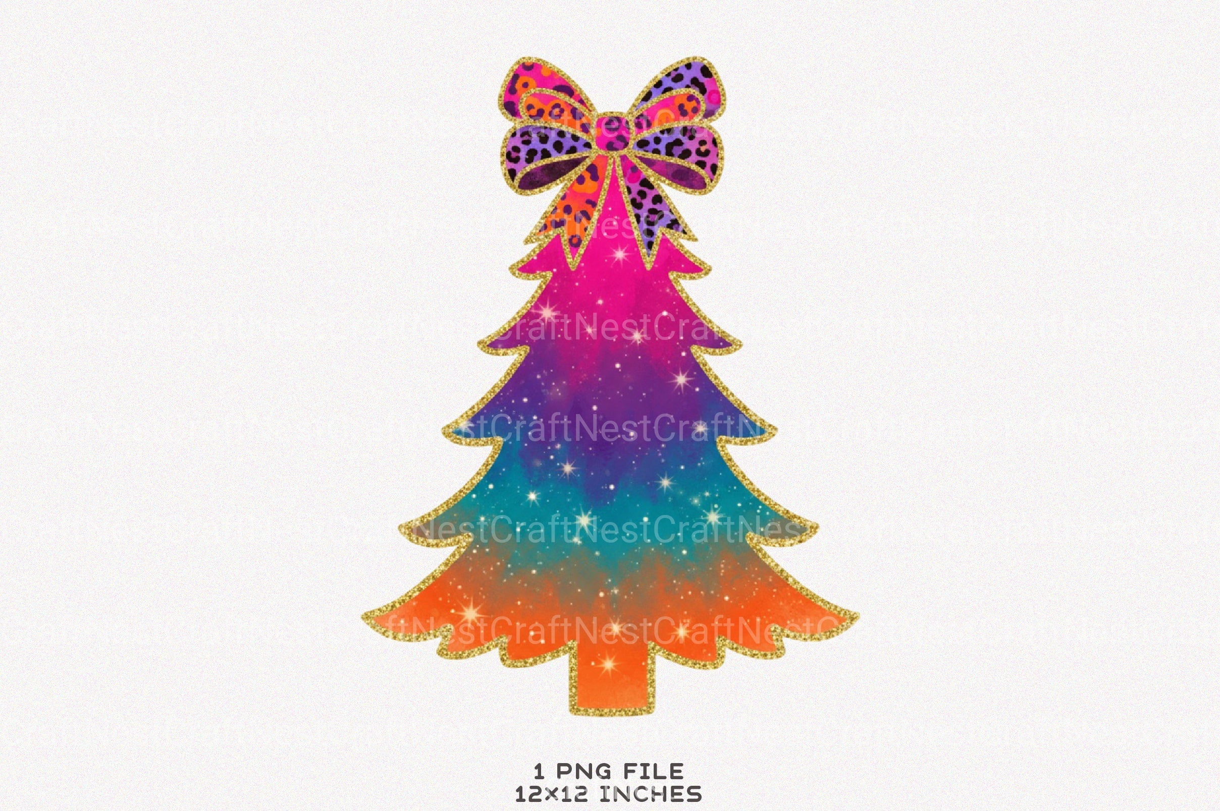 Glitter Brushstroke Christmas Tree Clipart Bundle - CraftNest - Digital Crafting and Art