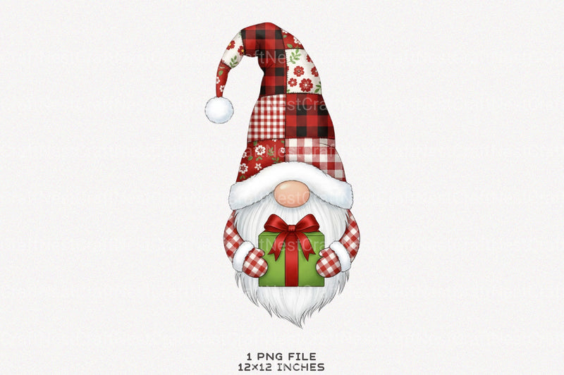 Festive Christmas Patchwork Gnome Clipart Bundle - CraftNest - Digital Crafting and Art