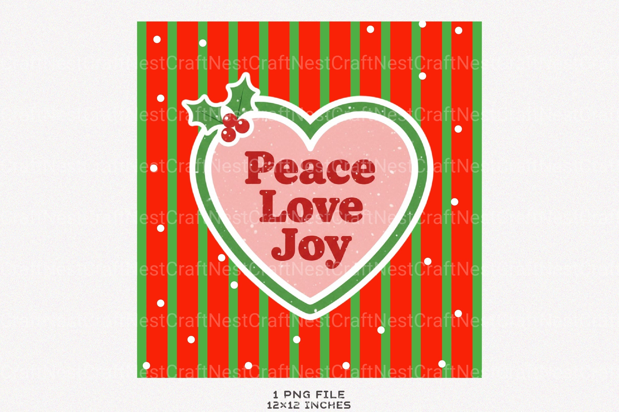 Christmas Wall Art: Peace Love Joy Clipart Bundle - CraftNest - Digital Crafting and Art