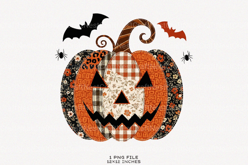 Patchwork Pumpkin Halloween Clipart Bundle - CraftNest - Digital Crafting and Art