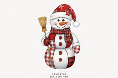 Patchwork Snowman Christmas Clipart Bundle - CraftNest - Digital Crafting and Art
