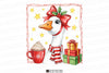 Christmas Goose Clipart Bundle: Gifts & Cocoa