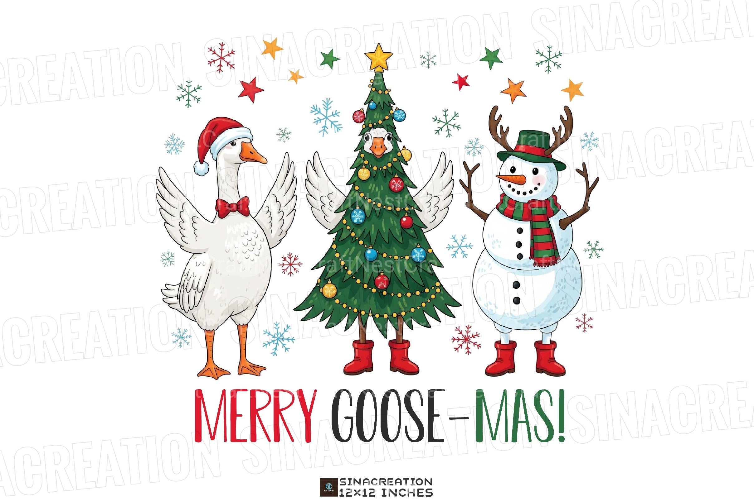 Funny Merry Christmas Goose Clipart Bundle 2 - CraftNest - Digital Crafting and Art