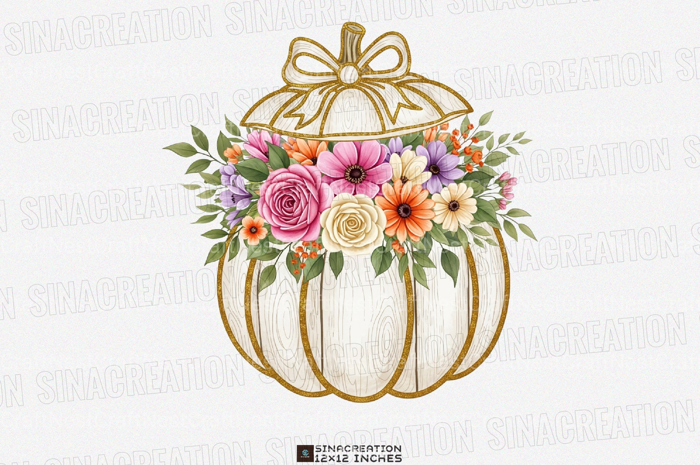 Glitter Pumpkin Flowers Autumn Clipart Bundle - CraftNest - Digital Crafting and Art