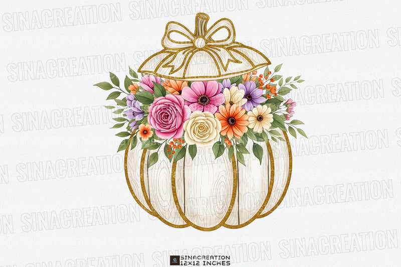 Glitter Pumpkin Flowers Autumn Clipart Bundle - CraftNest - Digital Crafting and Art