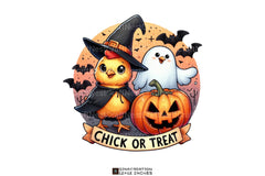 Chick or Treat: Retro Halloween Pumpkin & Funny Chicken Clipart Bundle - CraftNest - Digital Crafting and Art
