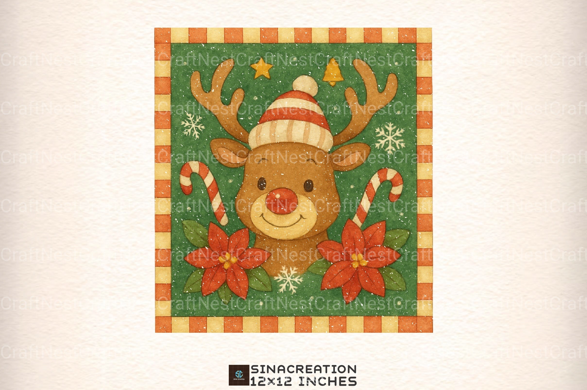 Vintage Christmas Reindeer Clipart Bundle - CraftNest - Digital Crafting and Art