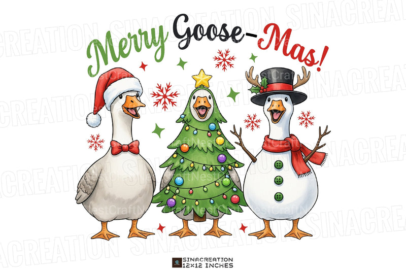Funny Merry Christmas Goose Clipart Bundle 1 - CraftNest - Digital Crafting and Art