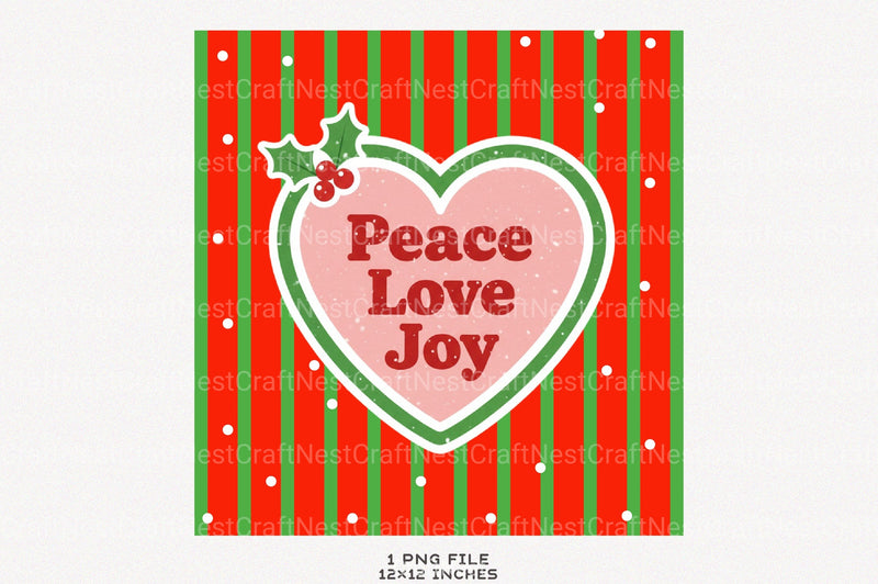 Christmas Wall Art: Peace Love Joy Clipart Bundle - CraftNest - Digital Crafting and Art