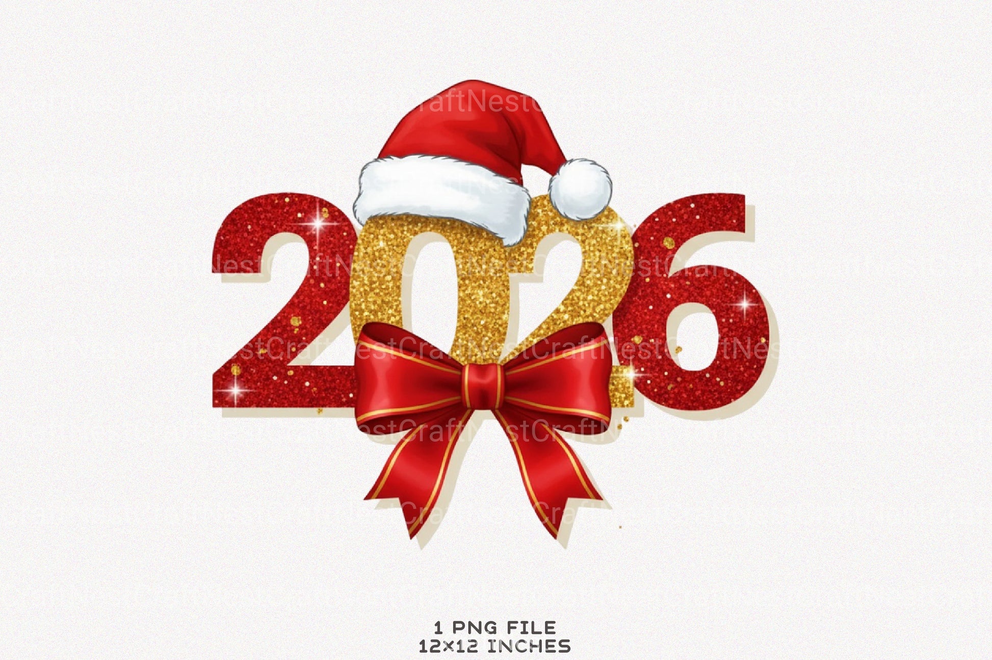 Glitter Happy New Year 2026 Clipart Bundle - CraftNest - Digital Crafting and Art