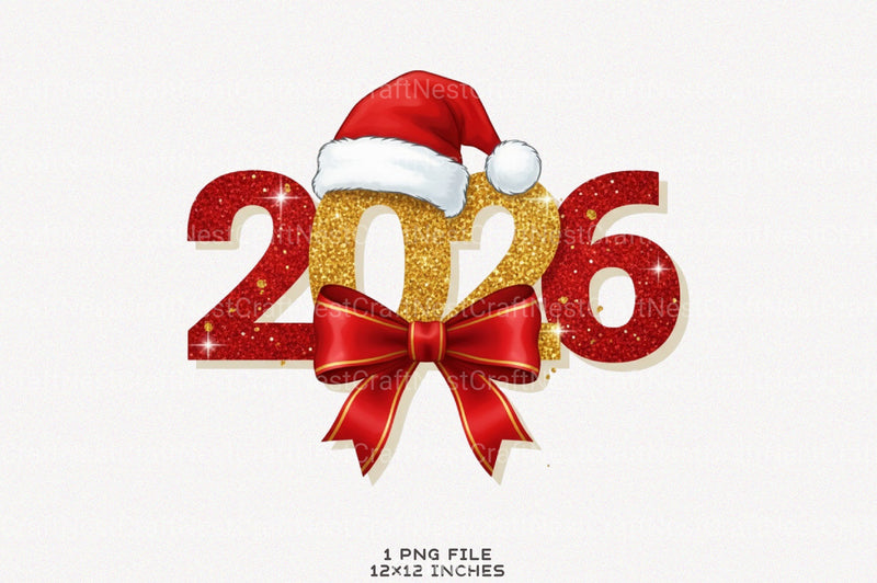 Glitter Happy New Year 2026 Clipart Bundle - CraftNest - Digital Crafting and Art