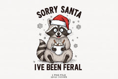 Funny Christmas Clipart Bundle: Sorry Santa, I've Been Feral - CraftNest - Digital Crafting and Art