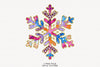 Colorful Glitter Christmas Snowflake Clipart Bundle
