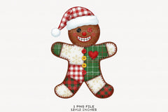 Christmas Patchwork Gingerbread Man Clipart Bundle - CraftNest - Digital Crafting and Art