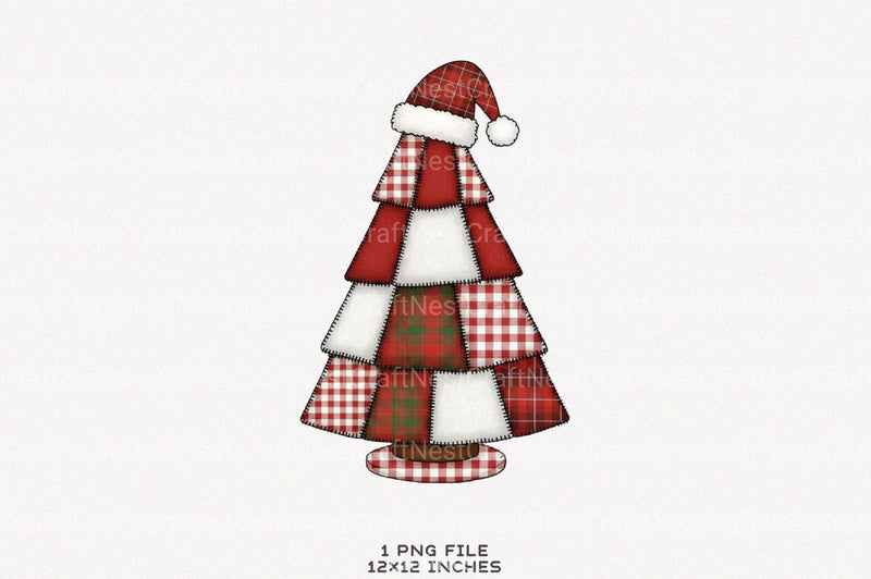 Patchwork Christmas Tree Embroidery Clipart Bundle - CraftNest - Digital Crafting and Art