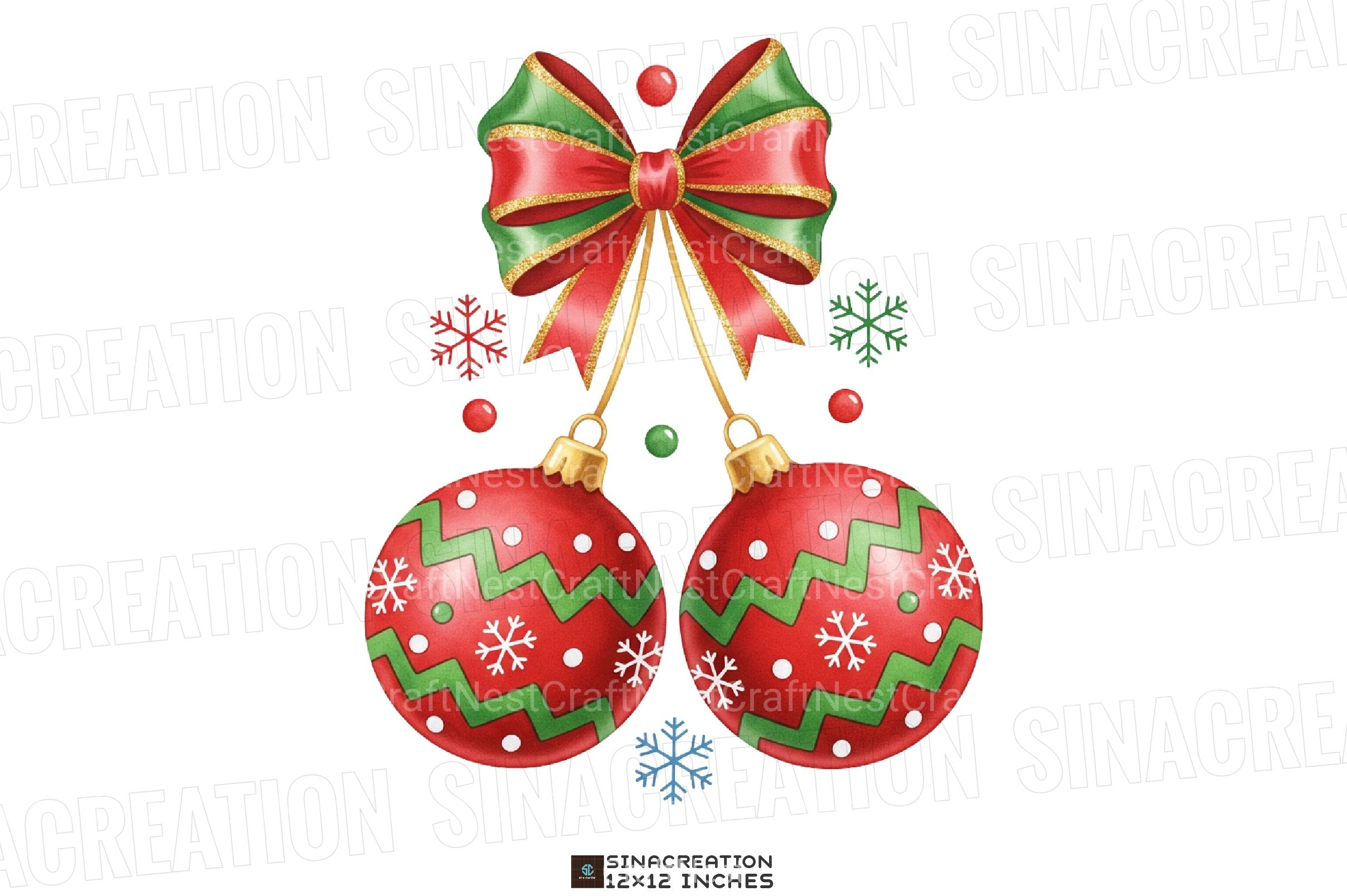 Christmas Bow Cherries Clipart Bundle - CraftNest - Digital Crafting and Art