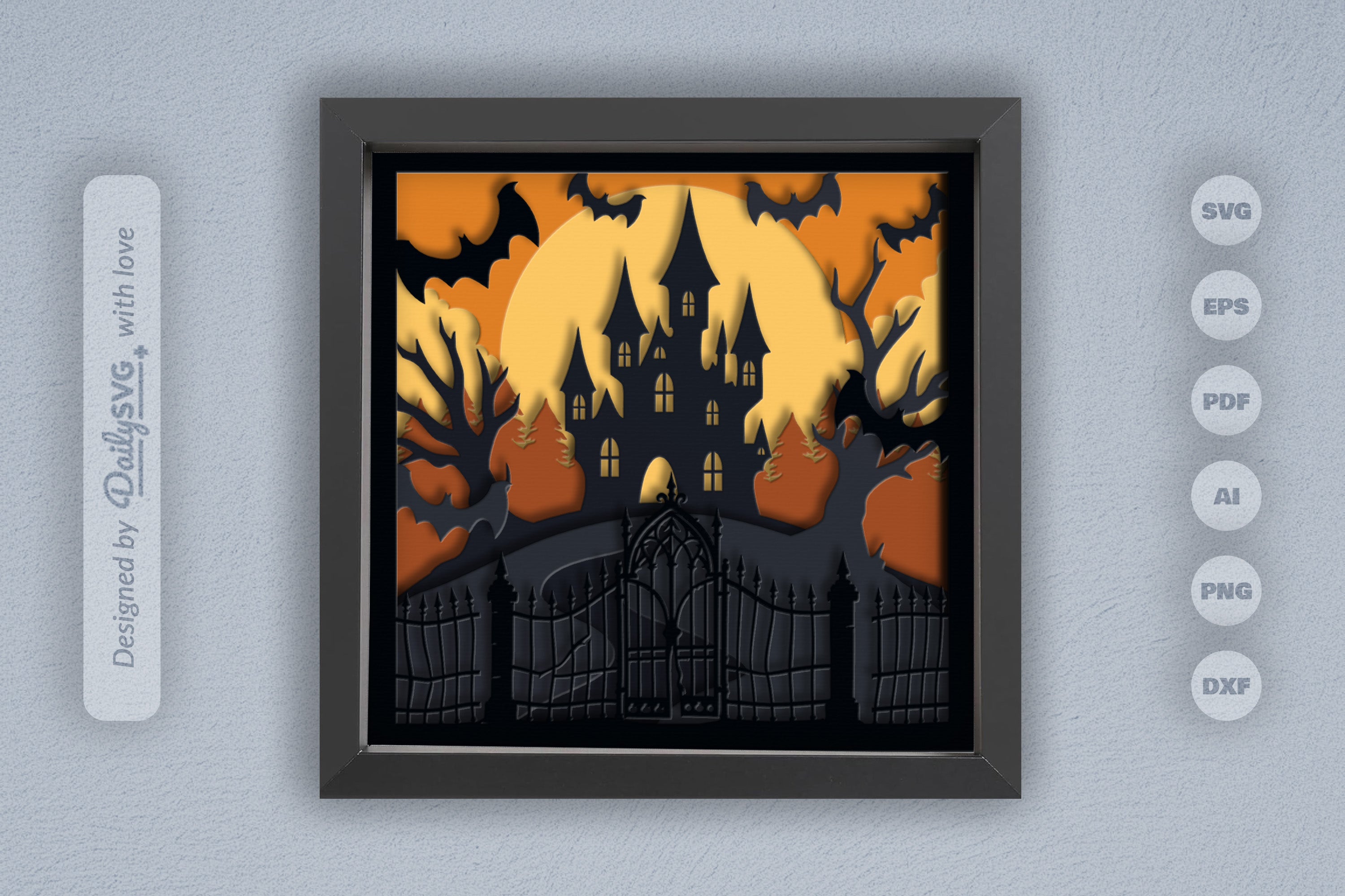 Haunted Castle 3D Papercut SVG Bundle