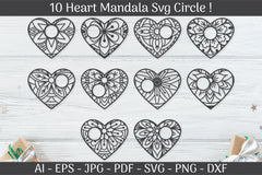 Heart Mandala Frame Circle SVG Bundle - CraftNest - Digital Crafting and Art
