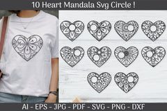 Heart Mandala Frame Circle SVG Bundle - CraftNest - Digital Crafting and Art