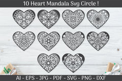 Heart SVG Cut Files Mandala Frame Templates SVG Bundle - CraftNest - Digital Crafting and Art
