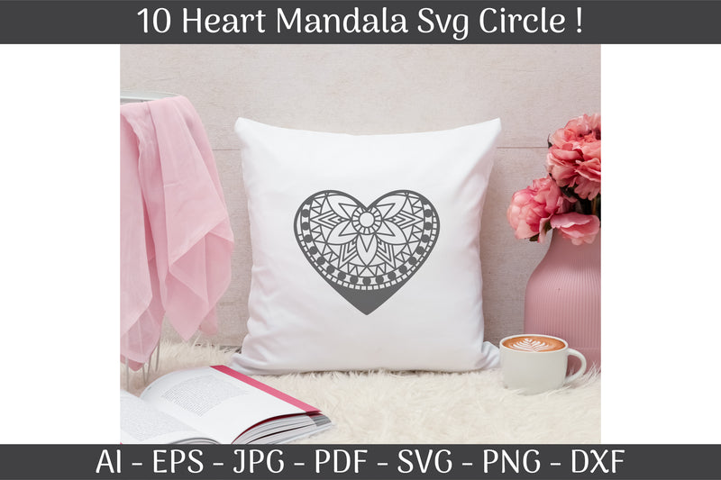 Heart Mandala Frame SVG Bundle - CraftNest - Digital Crafting and Art