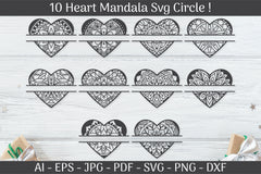 Heart Mandala Frame Split SVG Bundle - CraftNest - Digital Crafting and Art