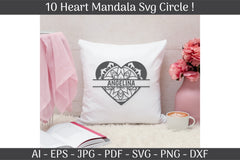 Heart Mandala Frame Split SVG Bundle - CraftNest - Digital Crafting and Art