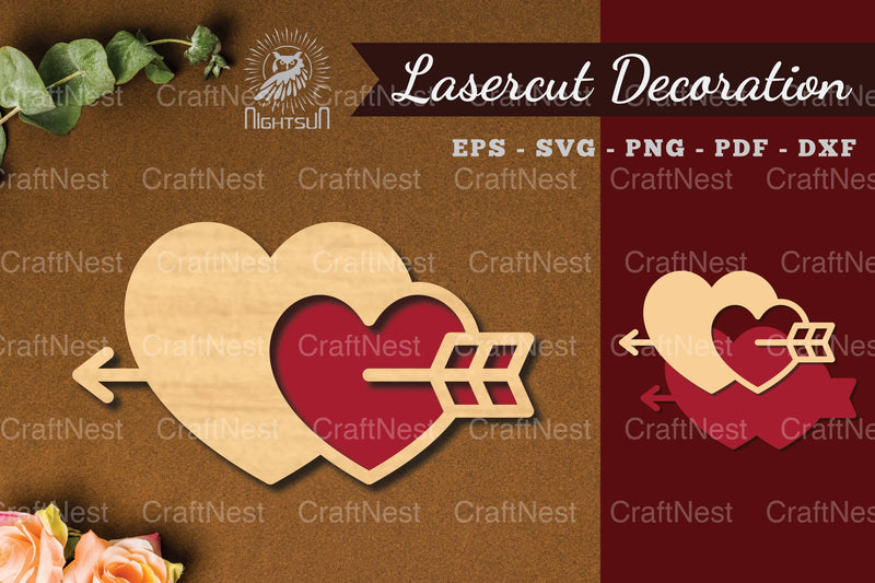 Heart Arrow Laser Cut Decoration Clipart Bundle - CraftNest - Digital Crafting and Art