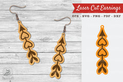 Heart Arrow Laser Cut Earrings SVG Bundle - CraftNest - Digital Crafting and Art