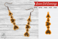 Heart Arrow Laser Cut Earrings SVG Bundle - CraftNest - Digital Crafting and Art