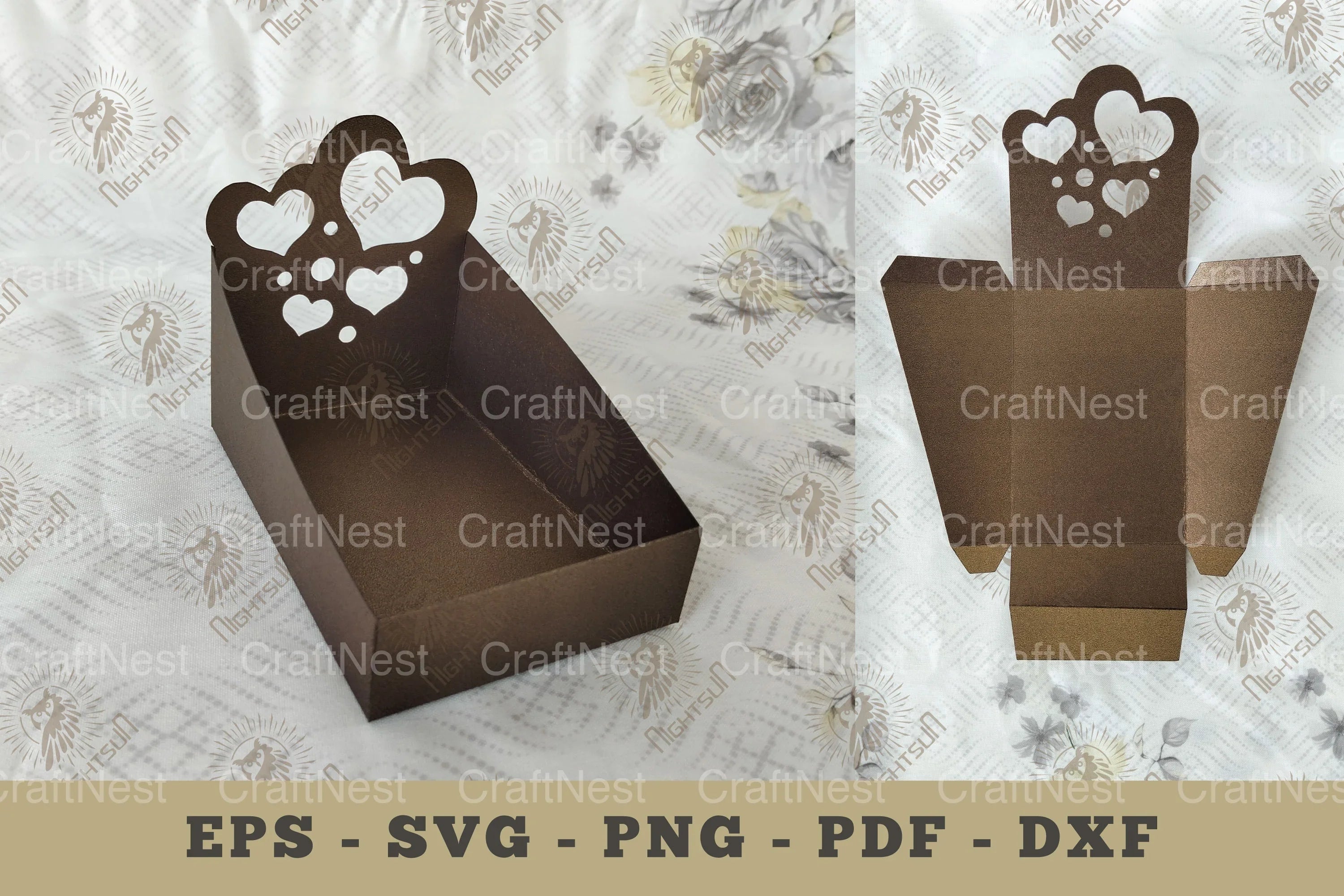 Heart Box Display Papercut Craft Template - CraftNest - Digital Crafting and Art