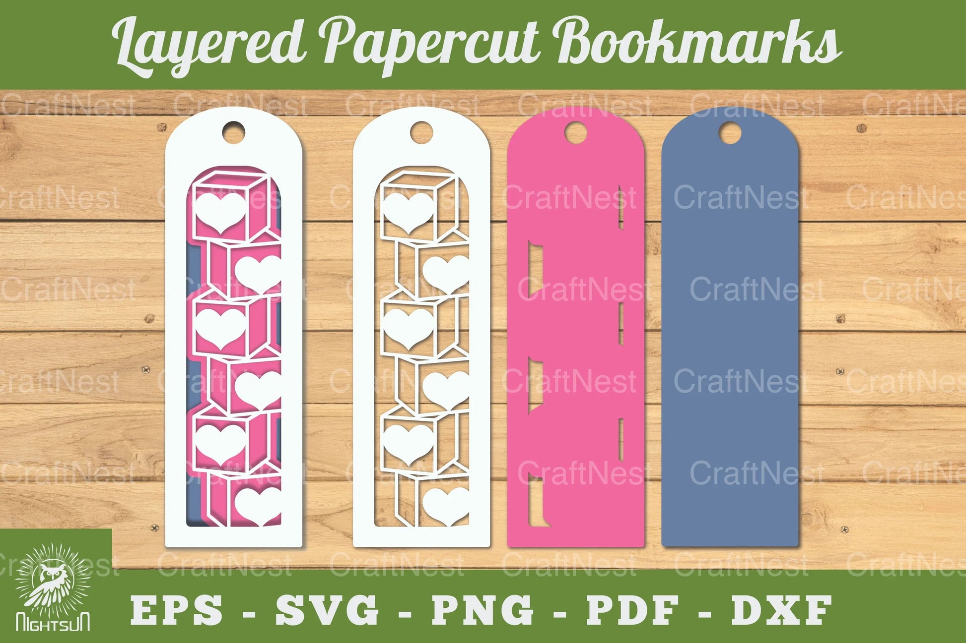 Heart Box Papercut Bookmark Clipart Bundle - CraftNest - Digital Crafting and Art