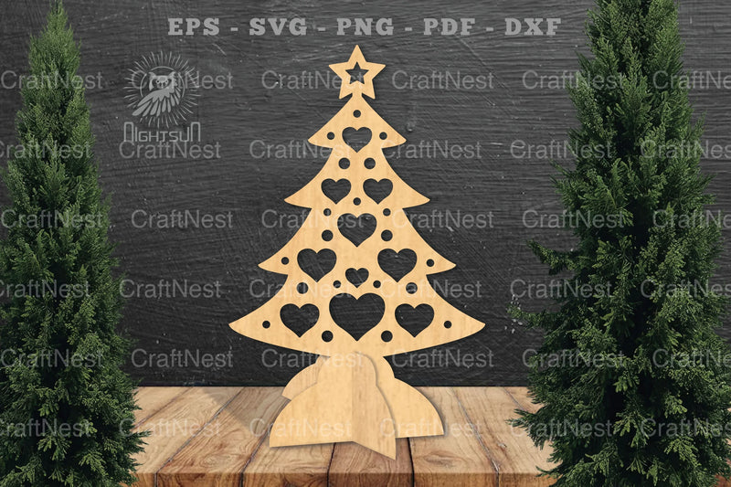 Heart Christmas Tree Laser Cut Home Decor Clipart Bundle - CraftNest - Digital Crafting and Art