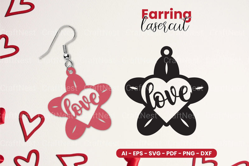 Heart Earring Laser Cut SVG Bundle - CraftNest - Digital Crafting and Art