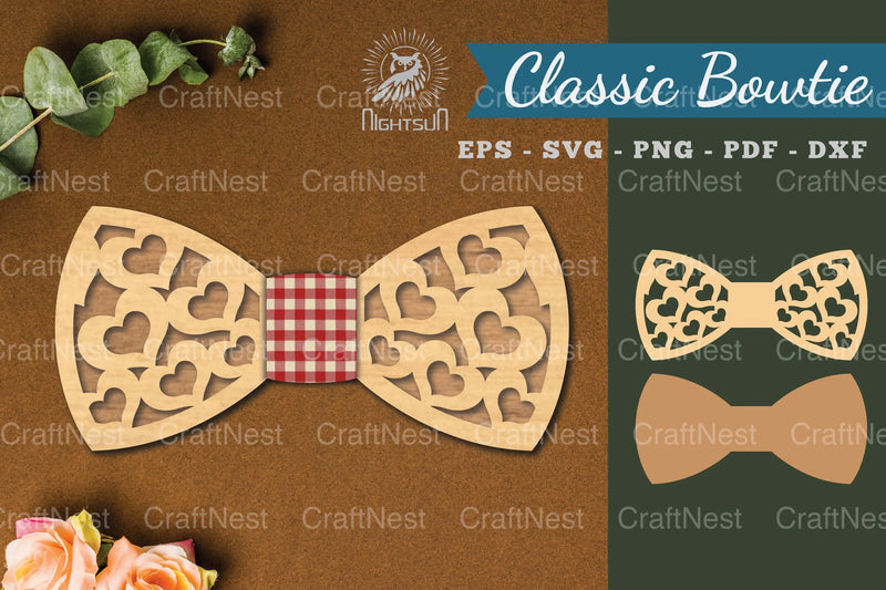 Heart Laser Cut Bowtie SVG Bundle - CraftNest - Digital Crafting and Art