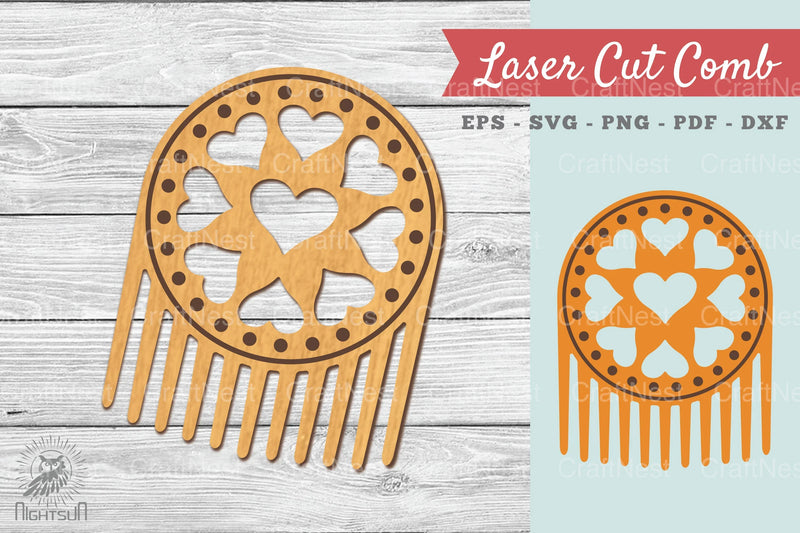 Heart Laser Cut Comb SVG Bundle - CraftNest - Digital Crafting and Art