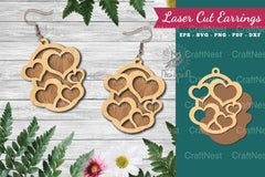 Heart Laser Cut Earrings Design Bundle - CraftNest - Digital Crafting and Art