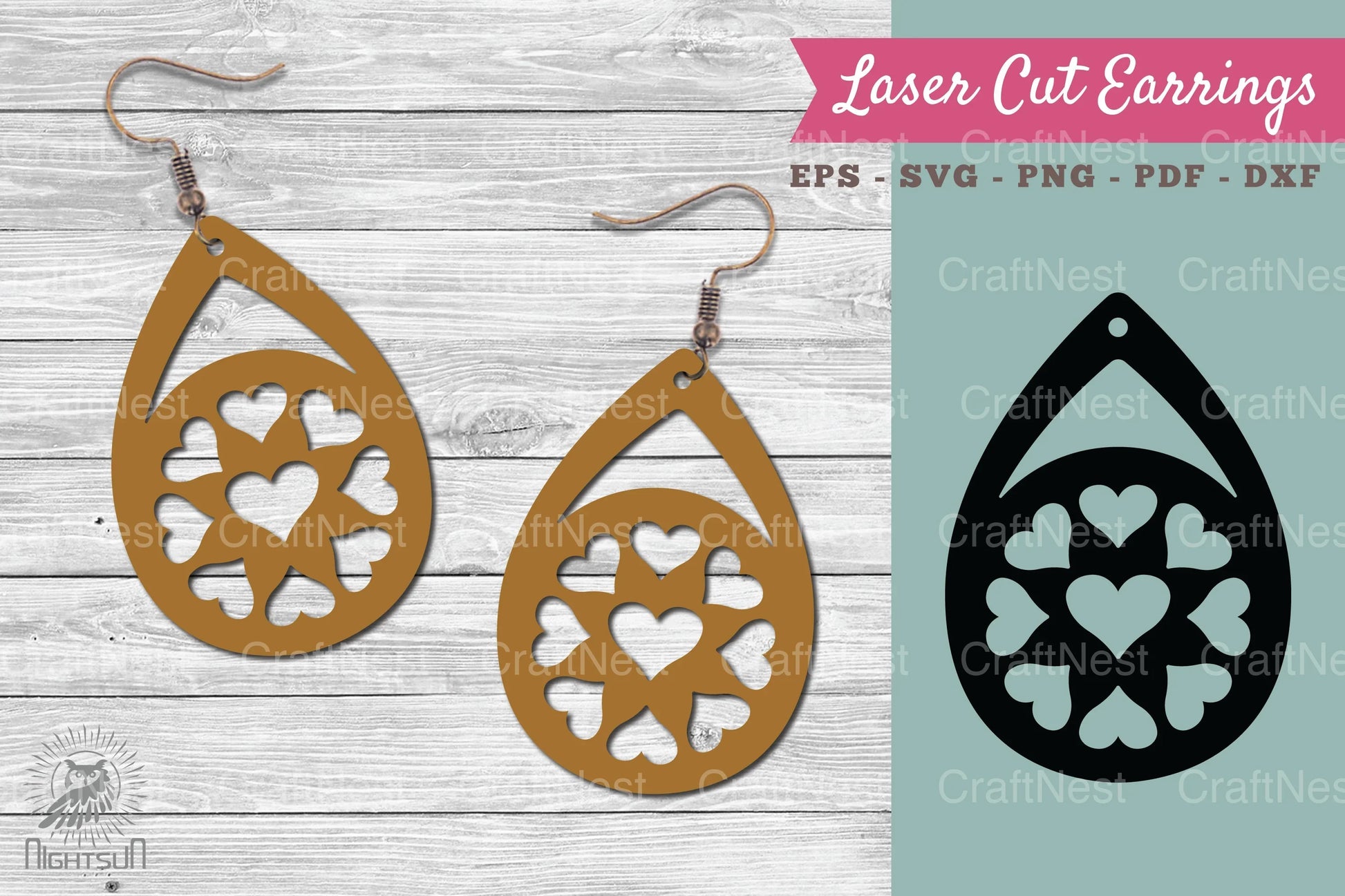Heart Laser Cut Earrings Clipart Bundle - CraftNest - Digital Crafting and Art