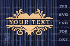 Heart Lasercut Split Monogram SVG Bundle - CraftNest - Digital Crafting and Art