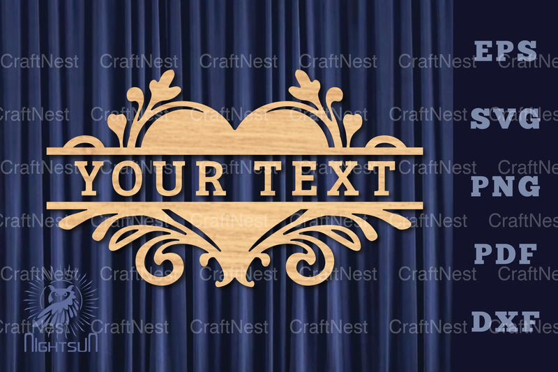 Heart Lasercut Split Monogram SVG Bundle - CraftNest - Digital Crafting and Art