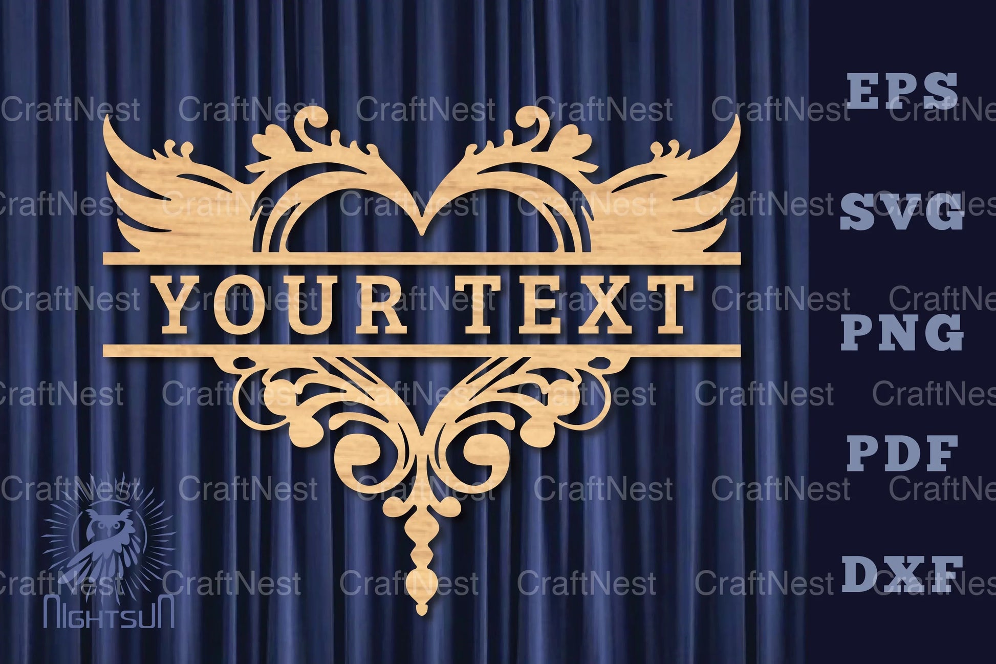 Heart Lasercut Split Monogram SVG Bundle - CraftNest - Digital Crafting and Art