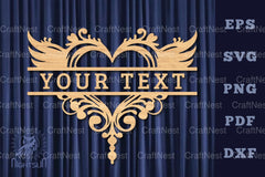 Heart Lasercut Split Monogram SVG Bundle - CraftNest - Digital Crafting and Art