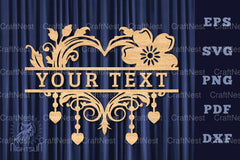 Heart Lasercut Split Monogram SVG Bundle - CraftNest - Digital Crafting and Art