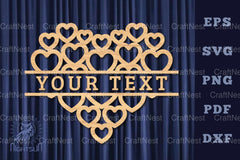 Heart Lasercut Split Monogram Clipart Bundle - CraftNest - Digital Crafting and Art