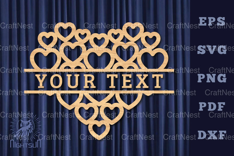 Heart Lasercut Split Monogram Clipart Bundle - CraftNest - Digital Crafting and Art