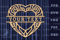 Heart Lasercut Split Monogram SVG Bundle - CraftNest - Digital Crafting and Art