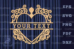 Heart Lasercut Split Monogram SVG Bundle - CraftNest - Digital Crafting and Art