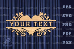 Heart Lasercut Split Monogram SVG Bundle - CraftNest - Digital Crafting and Art
