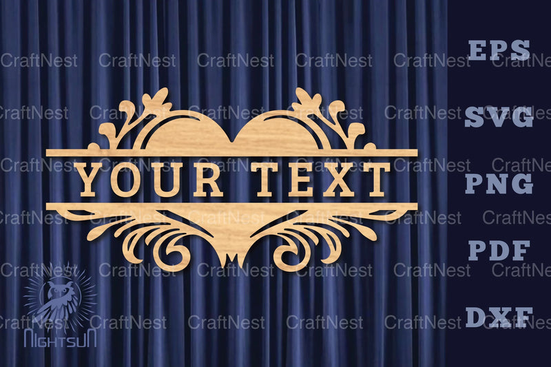 Heart Lasercut Split Monogram SVG Bundle - CraftNest - Digital Crafting and Art